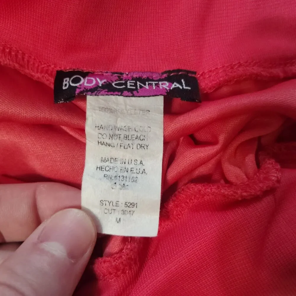 Body Central Coral Sheer High Low Maxi Skirt Swim Cover Up Medium